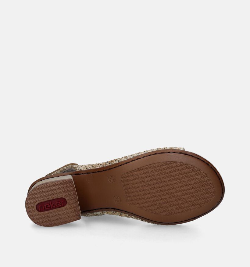 Rieker Beige Gevlochten sandalen voor dames (339084)
