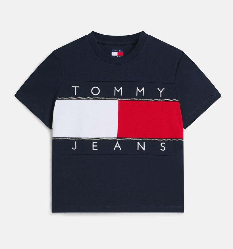 Tommy Hilfiger Reg Flag T-shirt en Bleu fonc&eacute; pour femmes (375854)