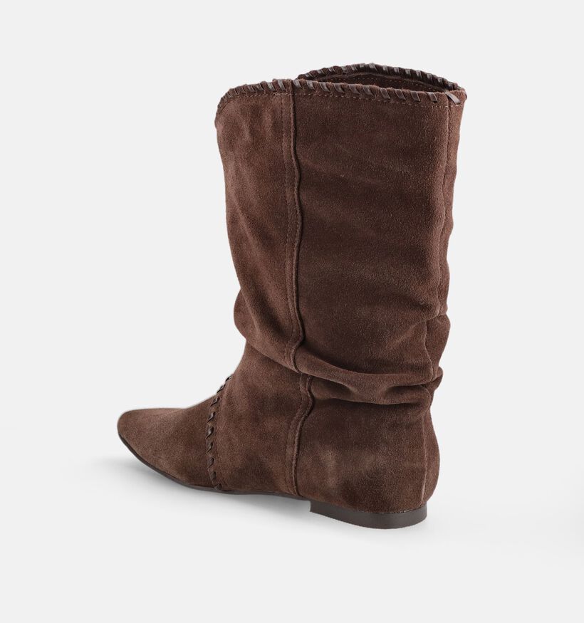 Poelman Dark Brown Cow Donkerbruine Laarzen voor dames (388205)