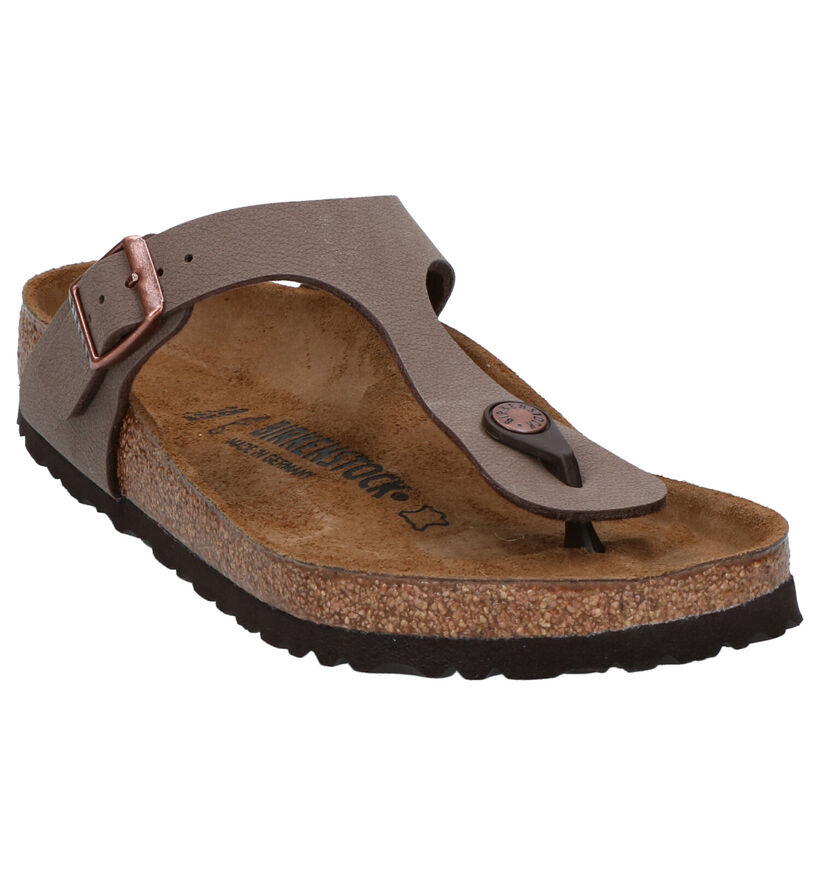 Birkenstock Gizeh Birko-Flor Zwarte Teenslippers voor dames (338058)