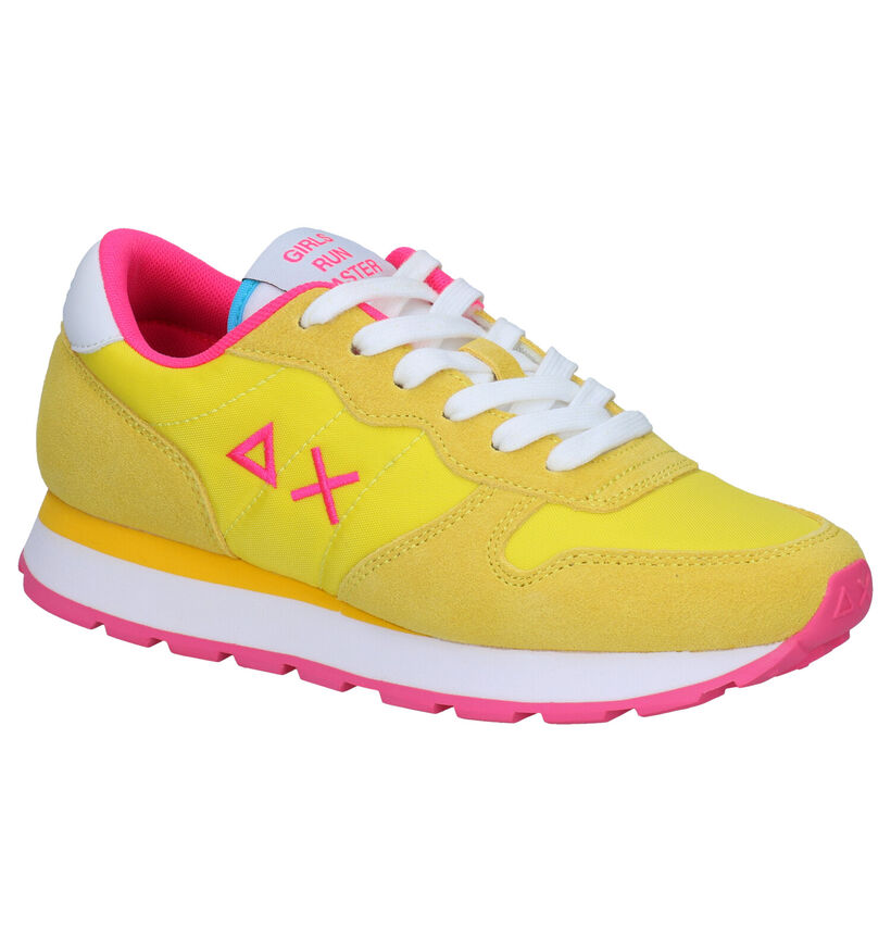 Sun 68 Ally Solid Nylon Fuchsia Sneakers in nubuck (304668)