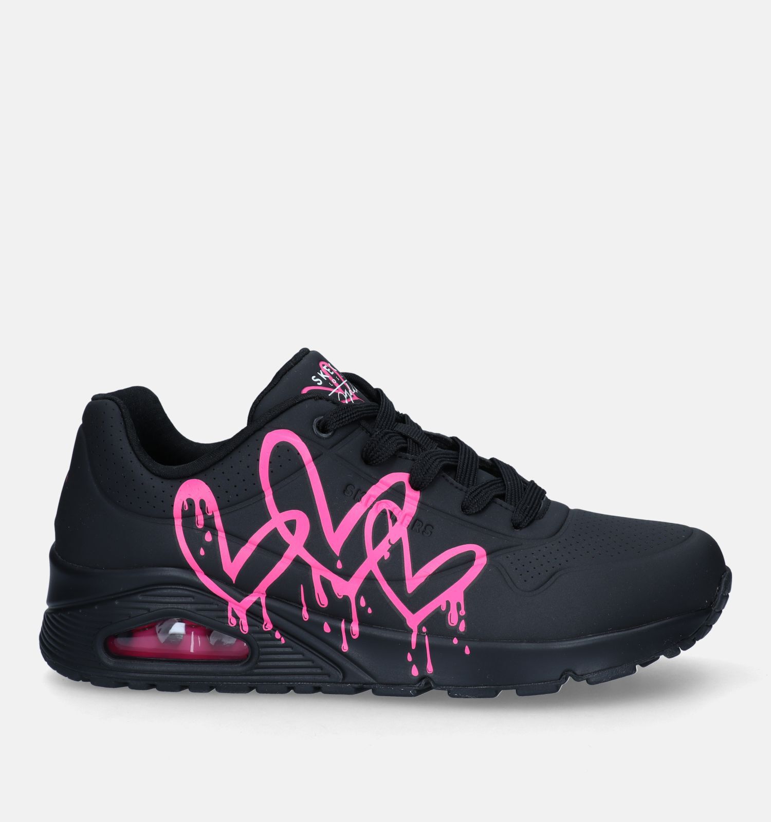 Skechers Uno Dripping In Love Zwarte Sneakers Dames Sneakers Online op TORFS.BE