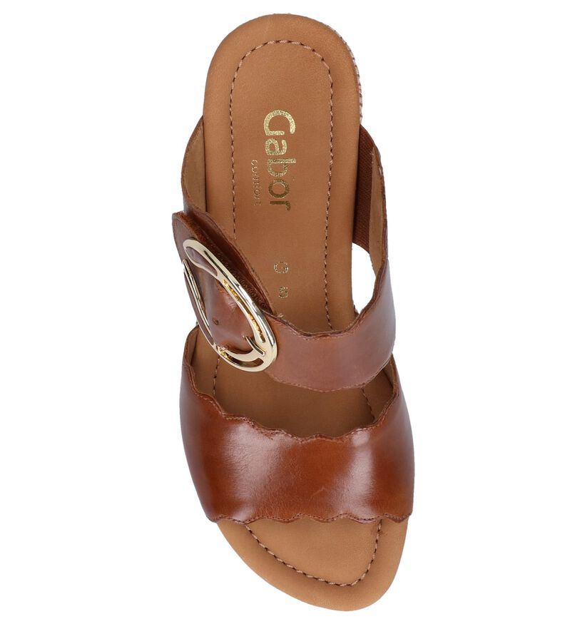 Cognac Muiltjes Gabor Comfort in leer (245591)