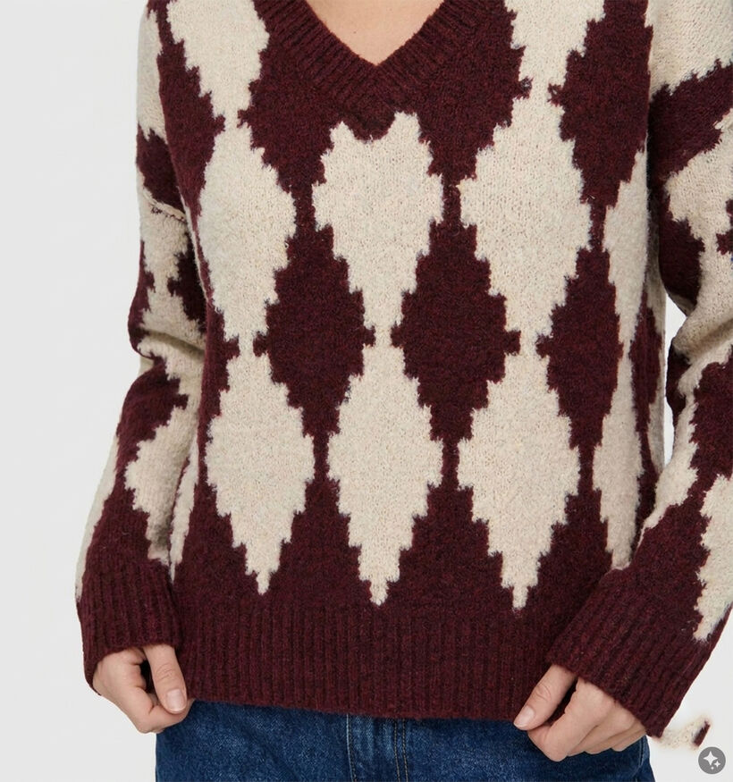 Vero Moda VMColleen Pull en Bordeaux pour femmes (377563)