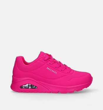 Skechers Memory Foam Low Baskets Violet/Rose/Vert