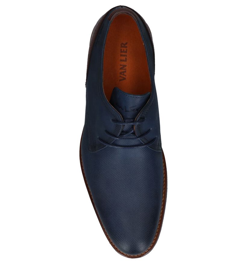 Van Lier Chaussures habillées en Bleu foncé en cuir (241085)