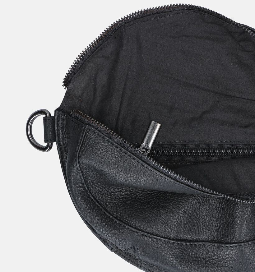 Euro-Leather Zwarte Crossbody tas voor dames (353542)