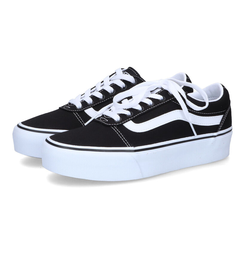 Vans Ward Platform Zwarte Skate Sneakers voor dames (317792)