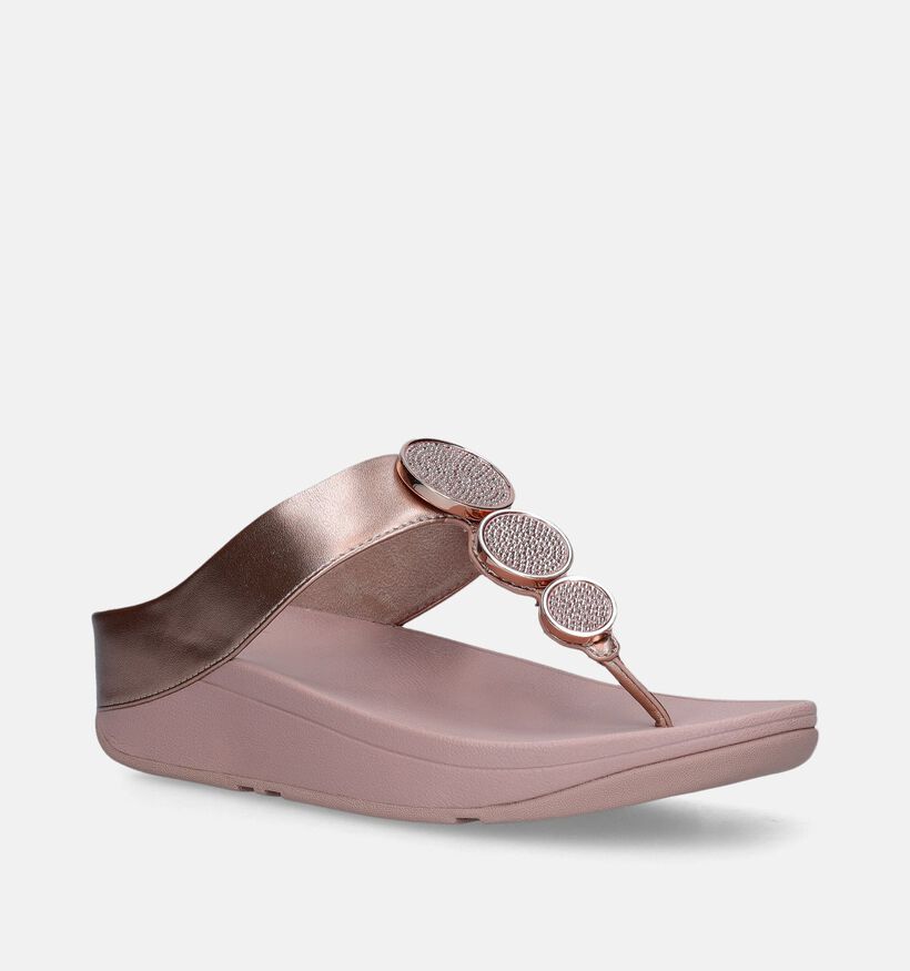 FitFlop Halo Bead-Circle Metallic Tongs en Rose pour femmes (336976)