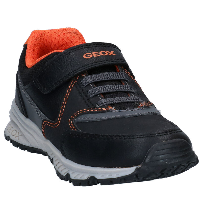 Geox Bernie Zwarte Velcroschoenen in kunstleer (288718)