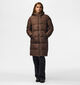 Pieces Bee New Manteau Puffer en Marron fonc&eacute; pour femmes (378369)