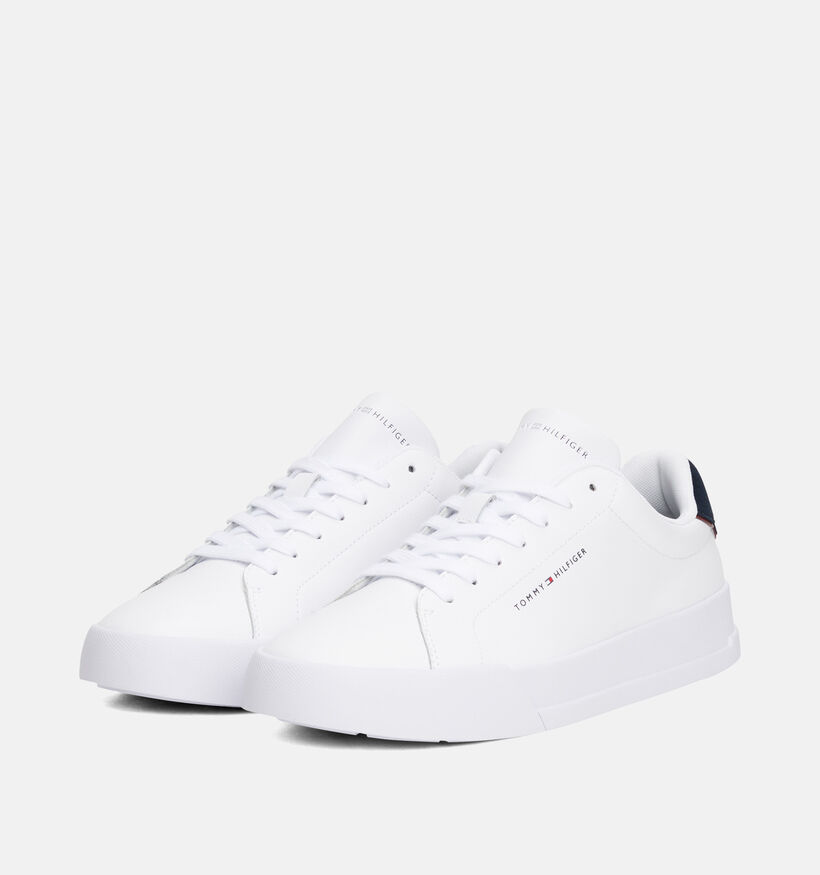 Tommy Hilfiger Court Leather Chaussures &agrave; lacets en Blanc pour hommes (374909) - pour semelles orthop&eacute;diques