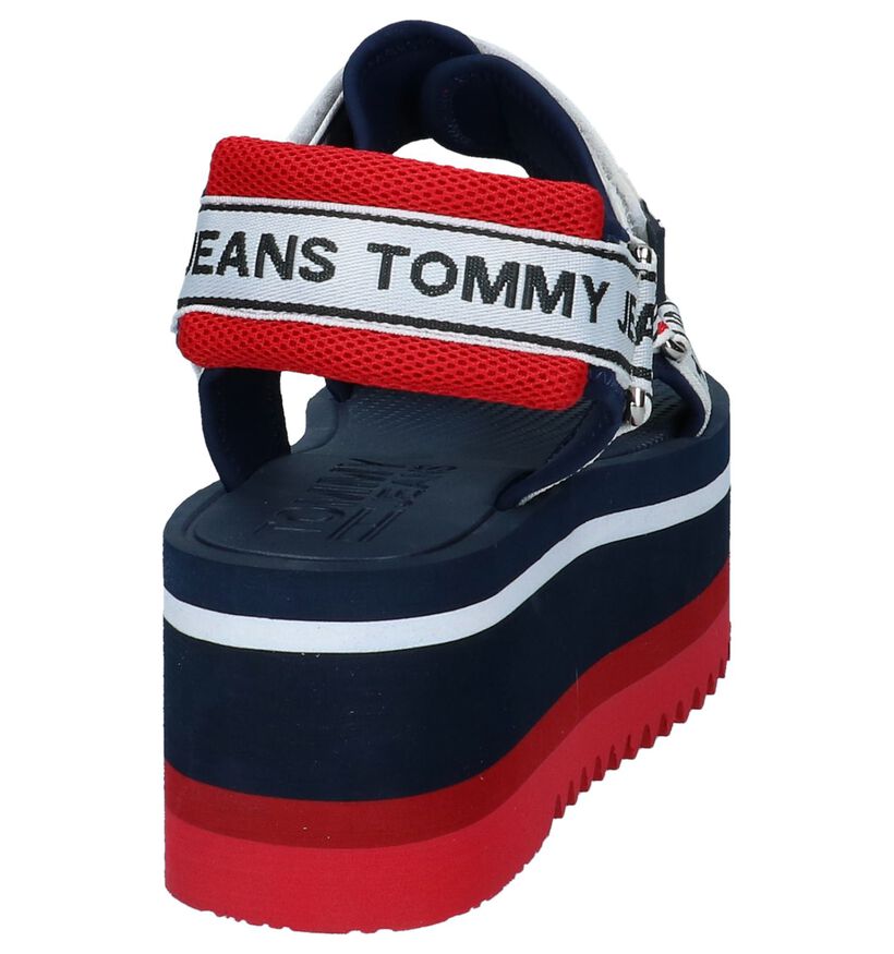 Tommy Jeans Sandales à talons en Bleu foncé en textile (221463)