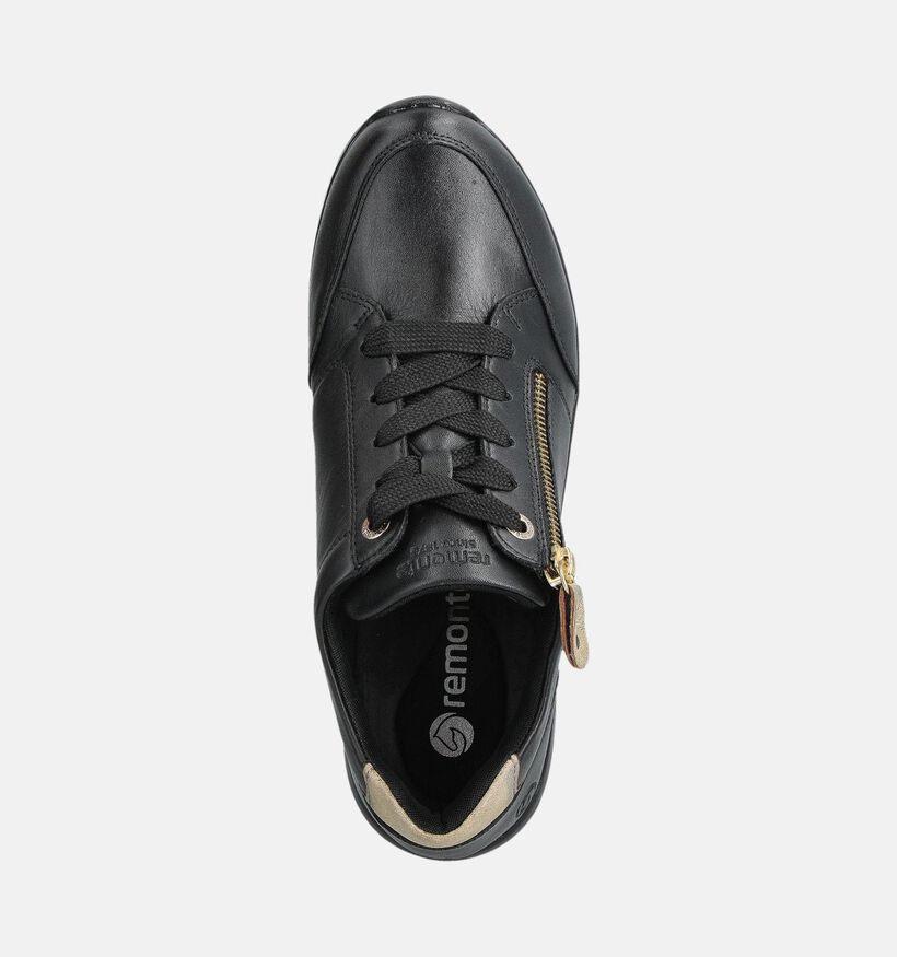 Remonte Zwarte Sneakers Veter en Rits voor dames (360393) - geschikt voor steunzolen