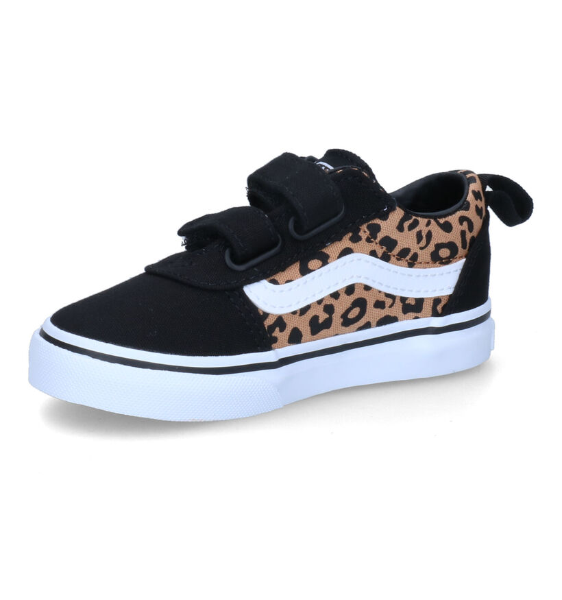 Vans Ward Cheetah Baskets en Noir en textile (303049)