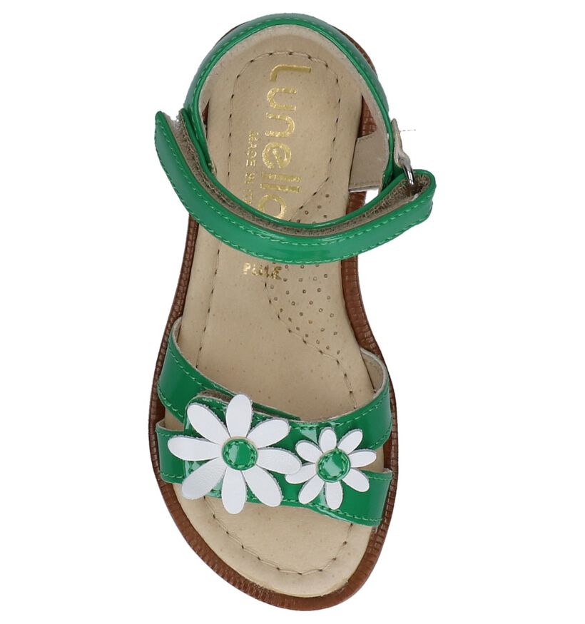 Groene Laké Sandalen met Bloemen Lunella in lakleer (215143)