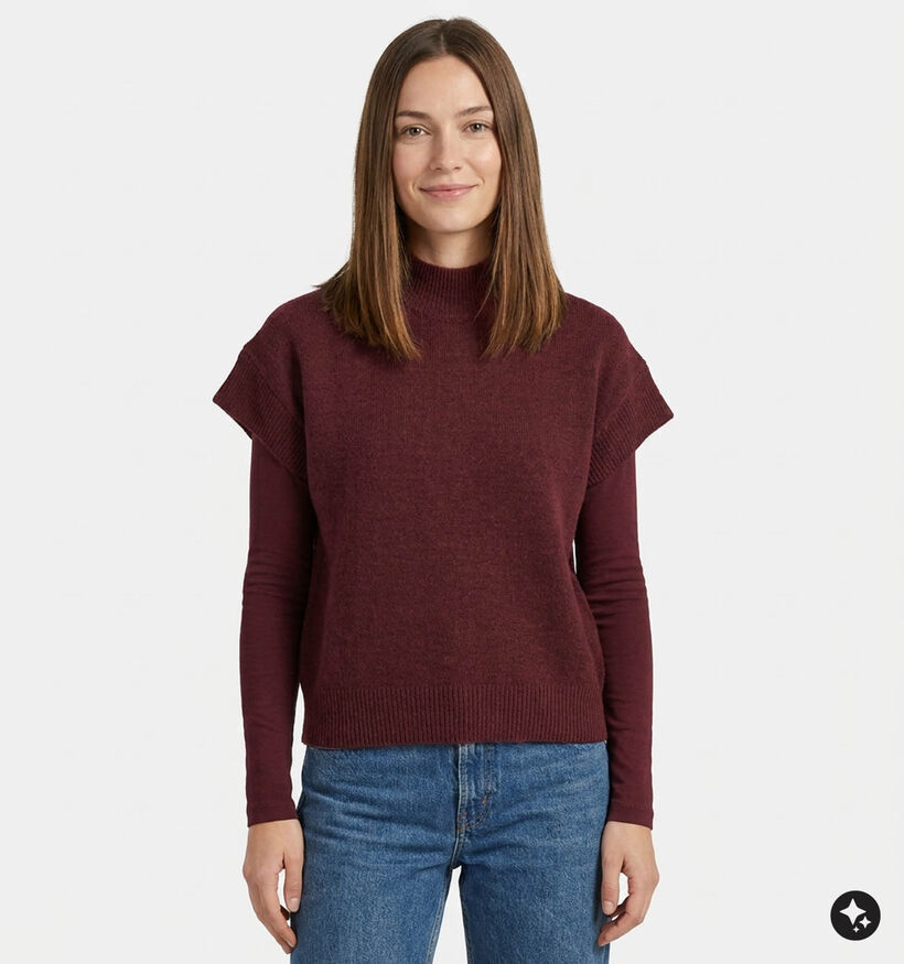 Deeluxe Original Adeline Pull en Bordeaux pour femmes (382274)