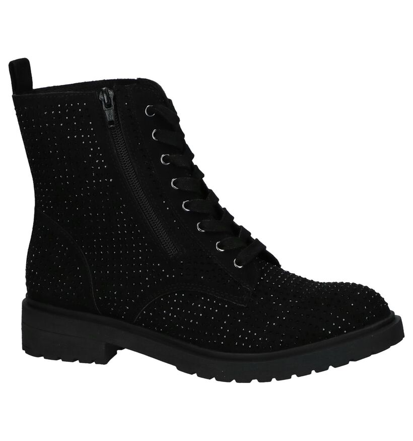 Zwarte Boots Rits & Veter met Steentjes Fornarina Rocky, , pdp