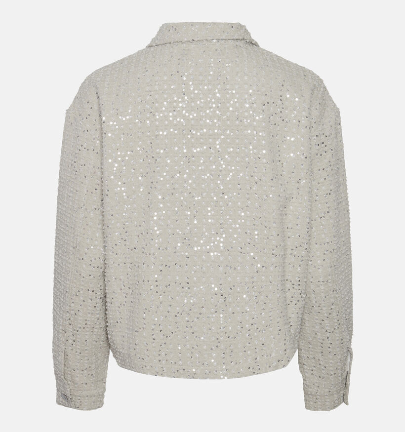 Pieces Dulla Chemise à paillettes en Gris pour femmes (346572)