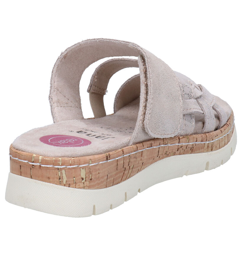 Jana Taupe Slippers in nubuck (270839)