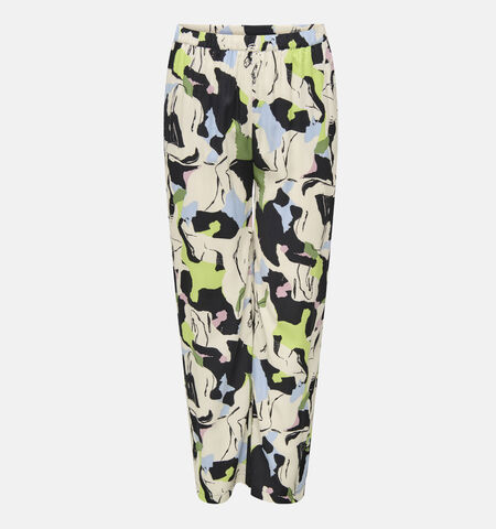 Wijde broek beige L32