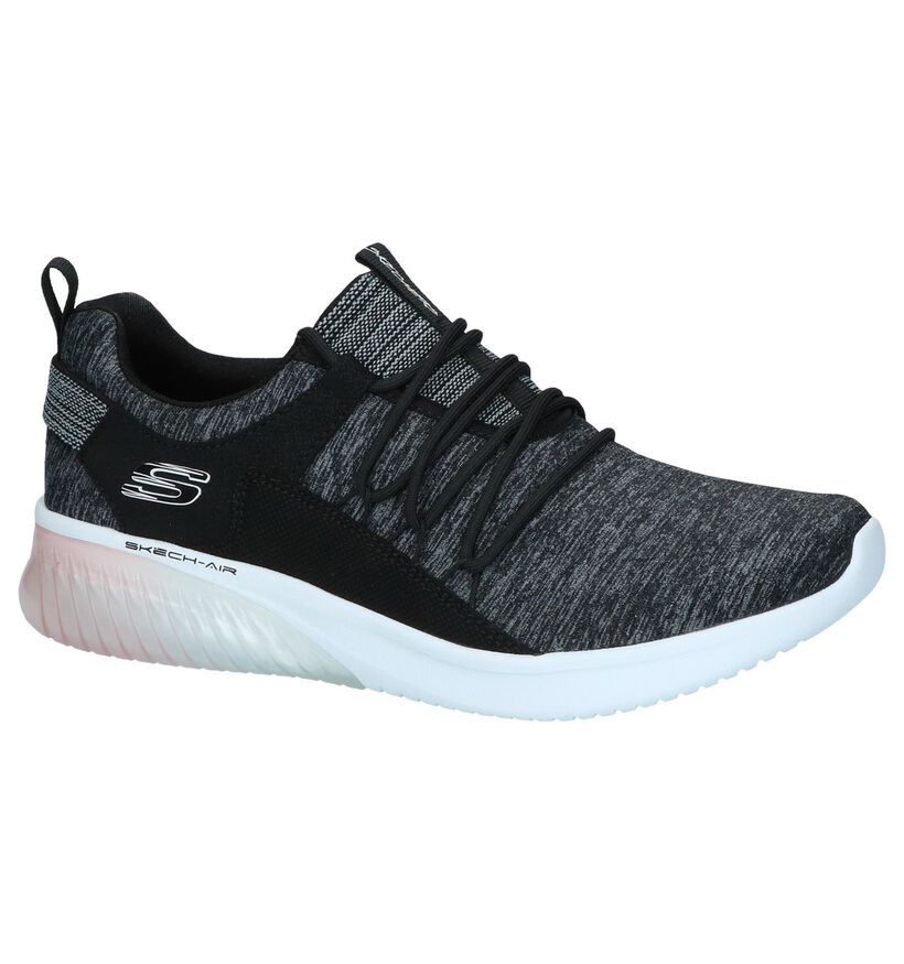 Donkergrijze Slip-on Sneakers Skechers Skech-air in stof (247125)