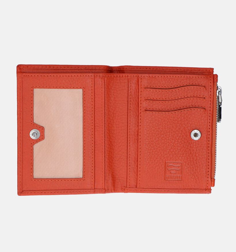 Crinkles Porte-monnaie zippé en Orange pour femmes (342380)