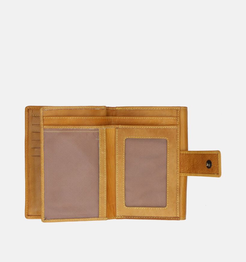 Label M Porte-monnaie à rabat en Cognac pour femmes (358858)