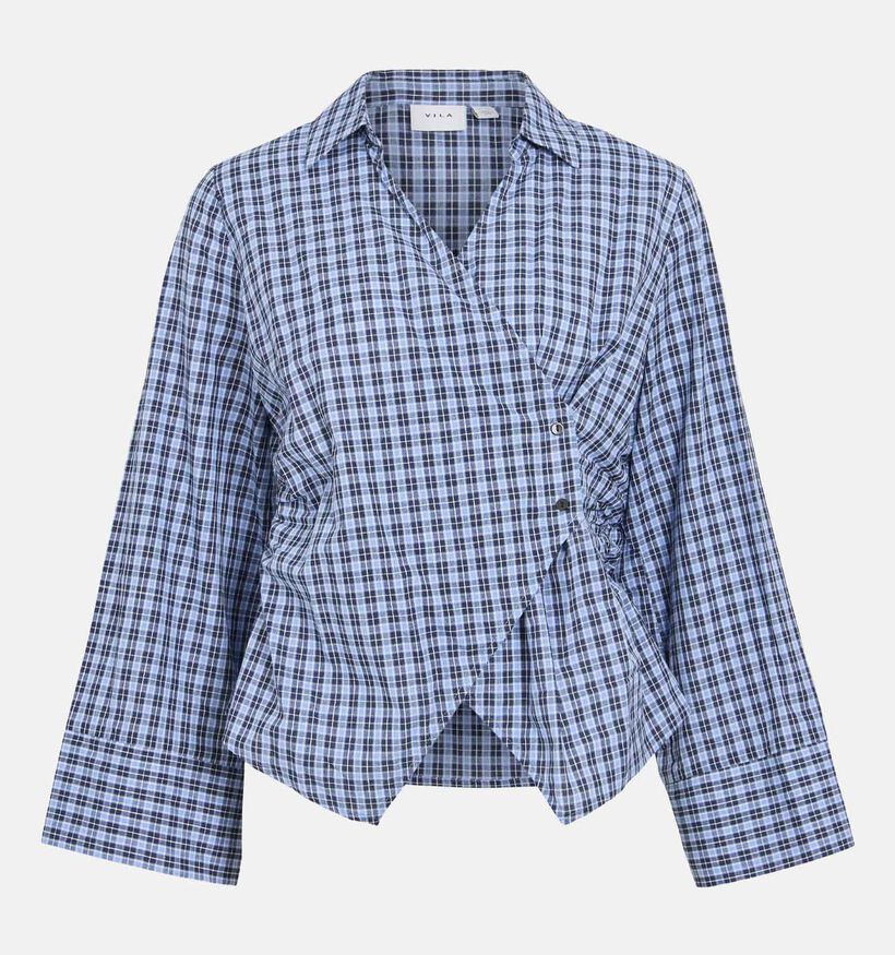 Vila Java Geruite Blauwe Blouse voor dames (382224)