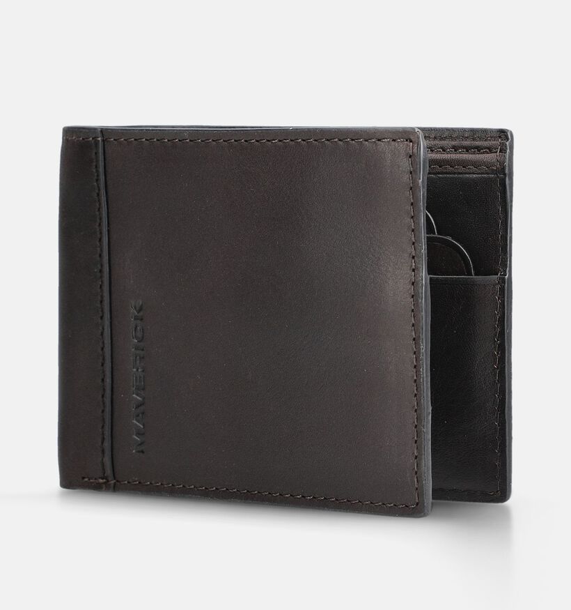 Maverick Portefeuille en Marron fonc&eacute; pour hommes (374860)