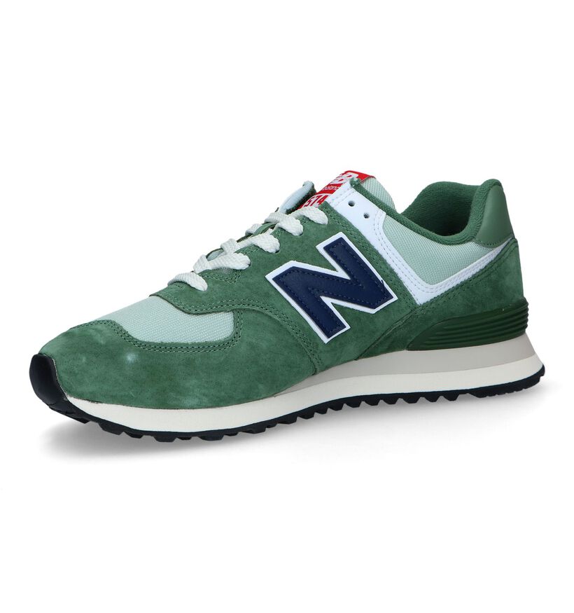 New Balance U574 Baskets en Vert pour hommes (327268) - pour semelles orthopédiques