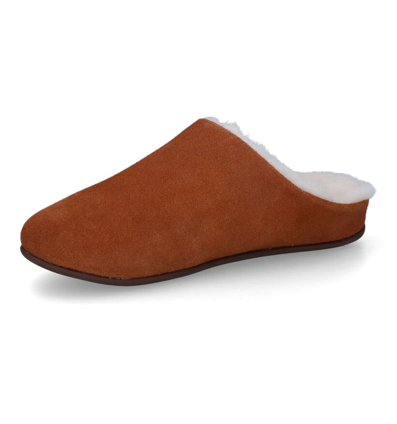 FitFlop Chrissie Shearling Pantoufles en Cognac pour femmes (313556)