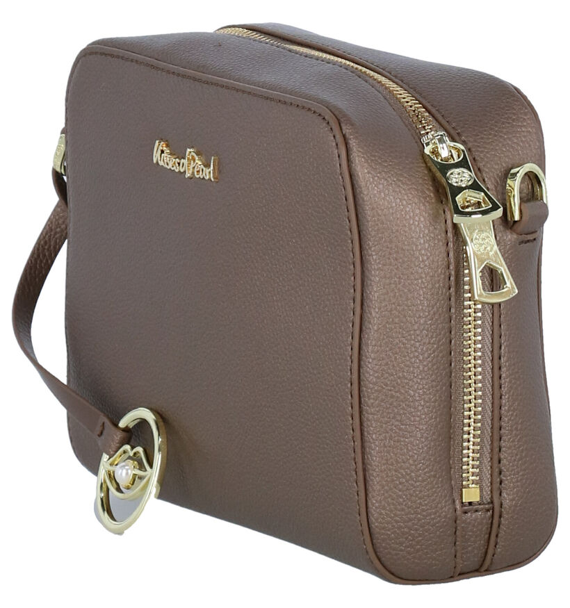 Kisses of Pearl Bronzen Crossbody Tas in kunstleer (284214)