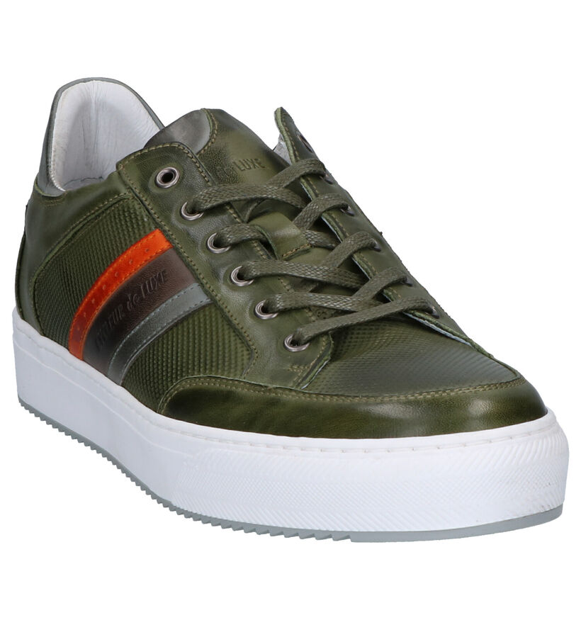 Cycleur de Luxe Burton Groene Casual Veterschoenen in leer (268232)