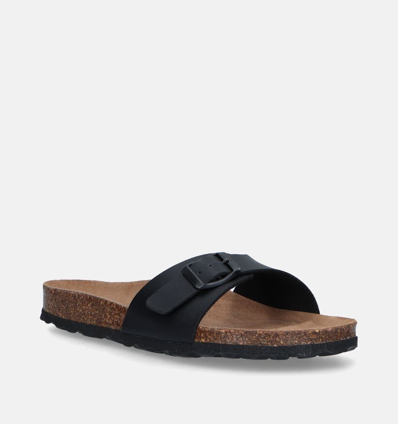 Biotime Nu-pieds plates en Noir pour femmes (349584)