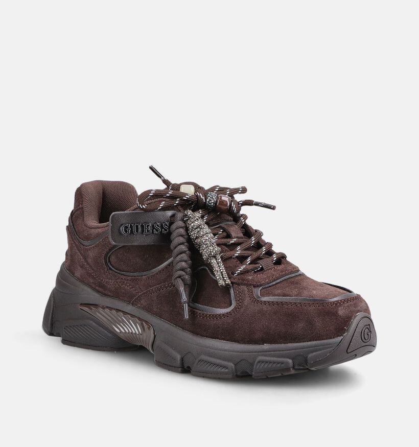 Guess Irrina Donkerbruine Sneakers voor dames (379509) - geschikt voor steunzolen