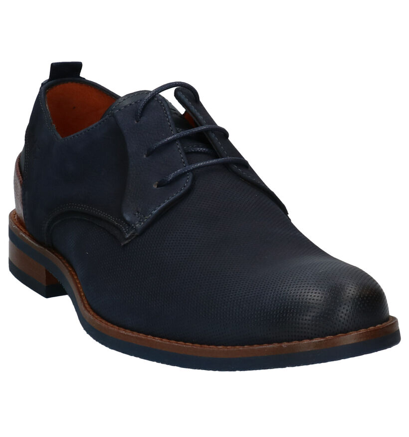 Van Lier Chaussures classiques en Bleu foncé en nubuck (291346)