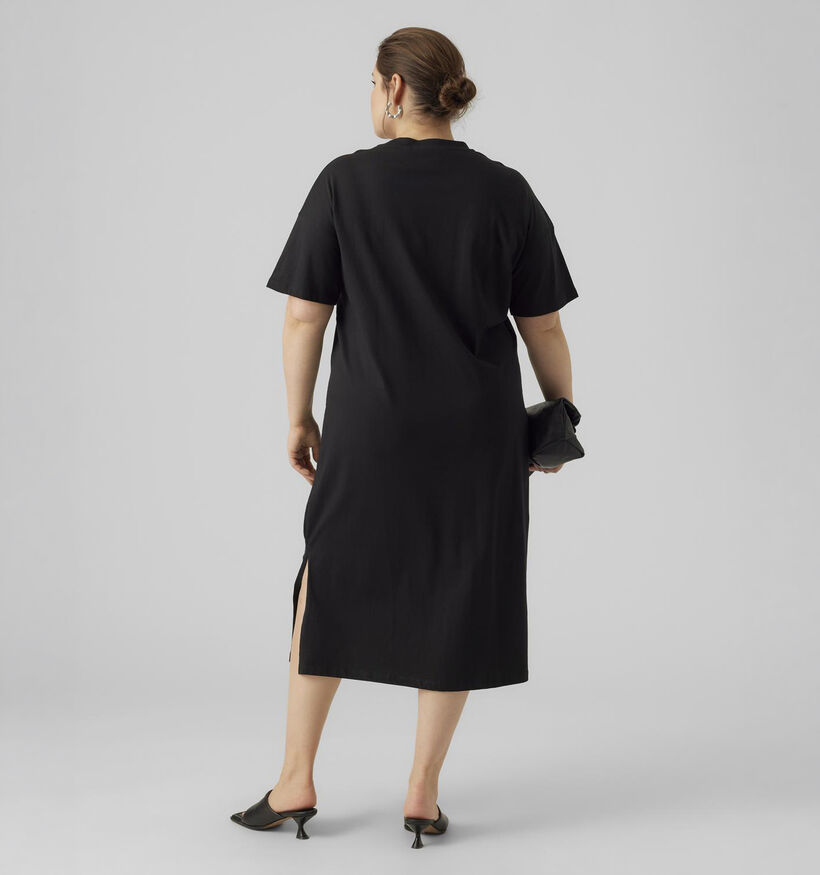 Vero Moda Curve Molly Oversized Zwarte T-shirt Jurk voor dames (369322)
