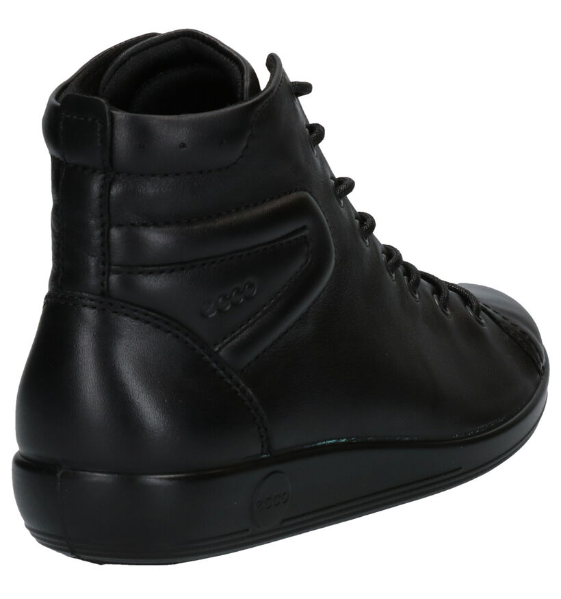 ECCO Soft 2.0 Zwarte Veterbottines in leer (280977)