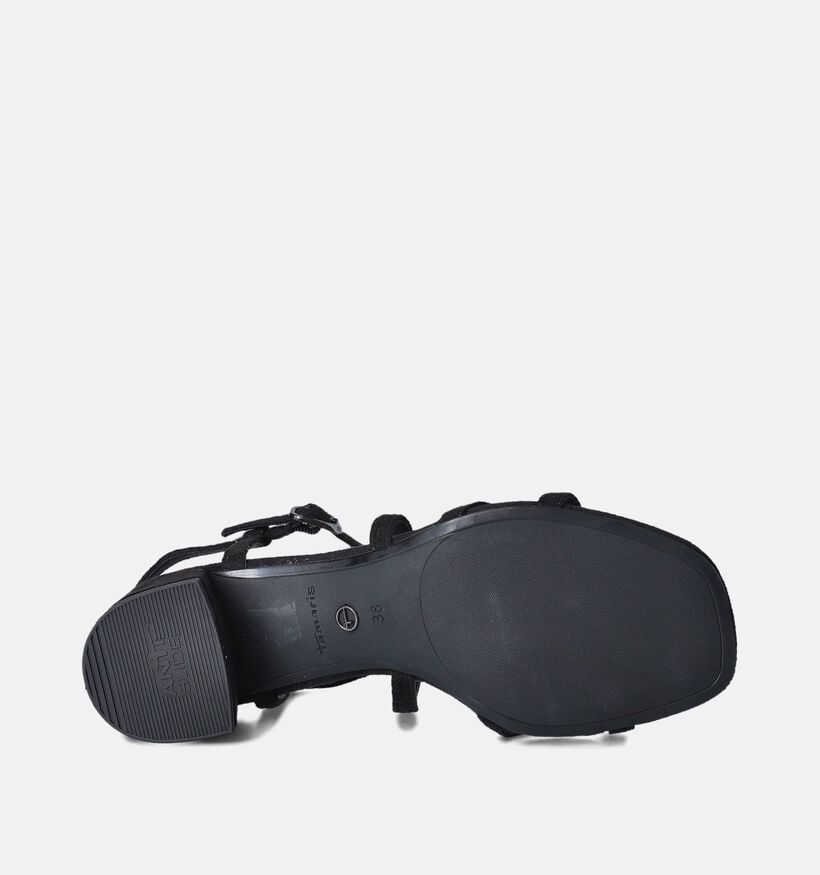 Tamaris Zwarte Sandalen met blokhak voor dames (354439)