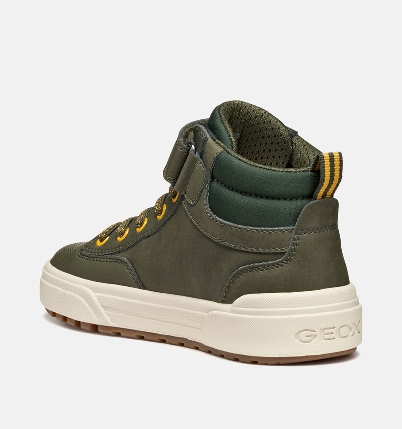 Geox Kaki Groene Hoge Sneakers voor jongens (360367) - geschikt voor steunzolen