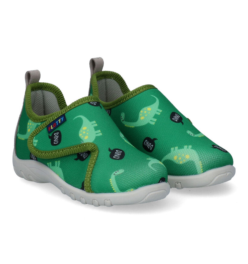Flotty Groene Pantoffels voor jongens (310774) - geschikt voor steunzolen