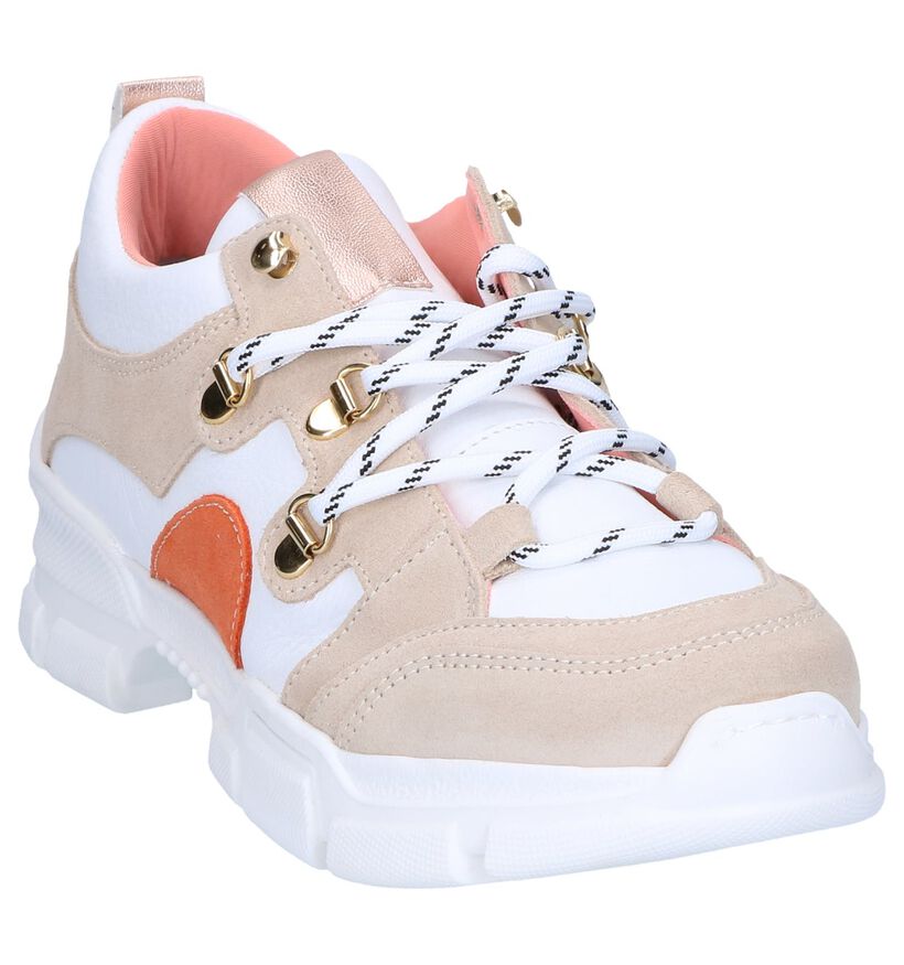 Wit/Beige Sneakers SPM Lulu in daim (261822)