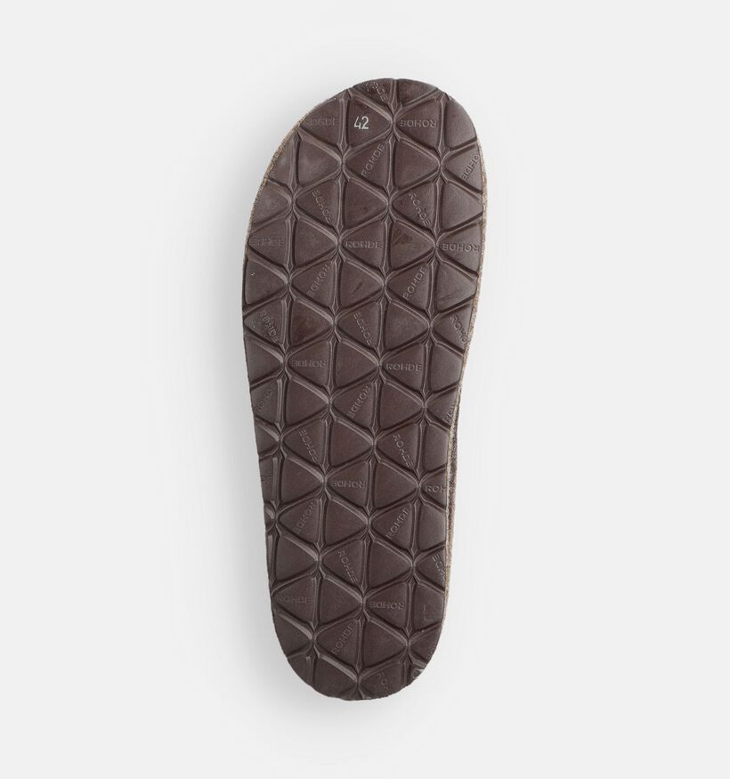Rohde Mocca Pantoufles ouvertes en Marron fonc&eacute; pour hommes (379278) - pour semelles orthop&eacute;diques