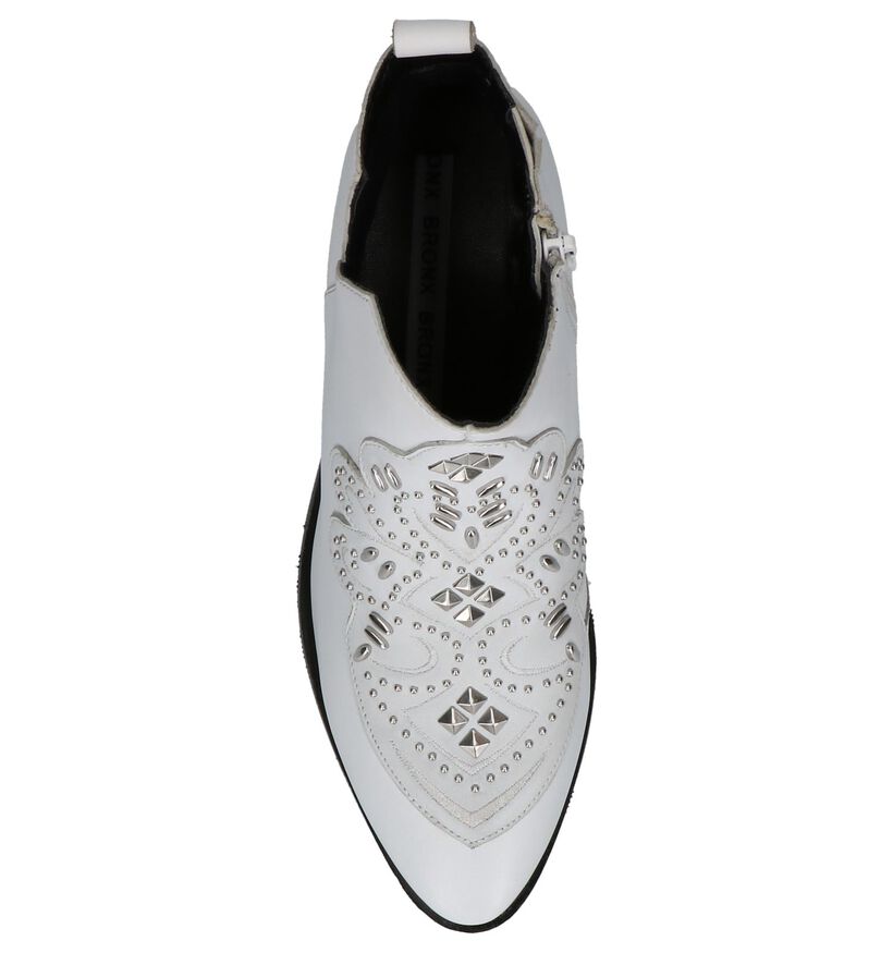 Witte Bronx Enkellaarzen met Studs in leer (222460)
