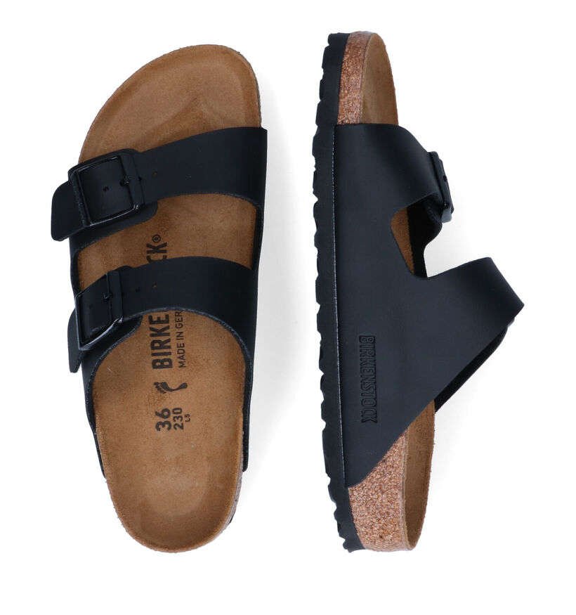 Birkenstock Arizona Birko Flor Nu-pieds en Noir pour garçons (338071)