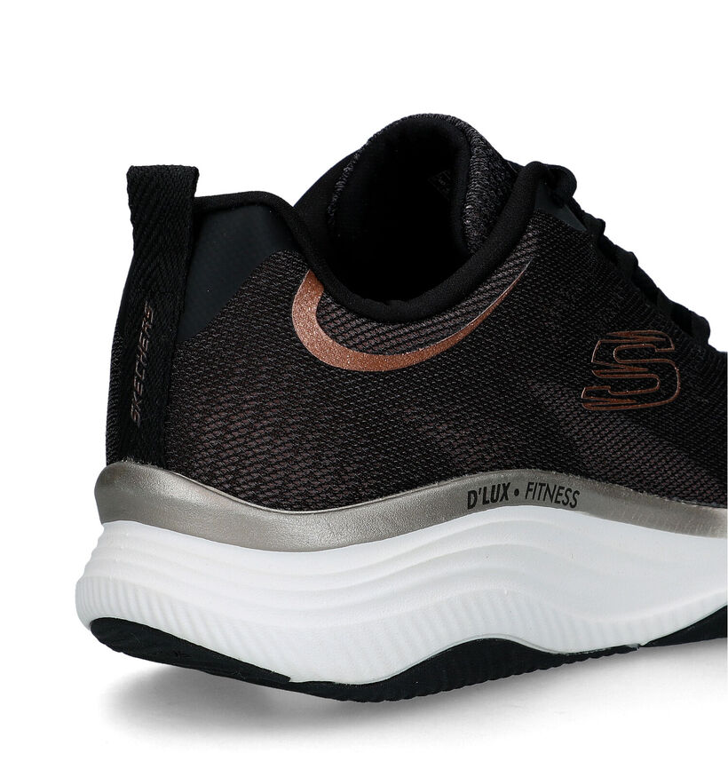 Skechers Relaxed Fit D'Lux Fitness Relaxed Fit Zwarte sneakers voor dames (312795)