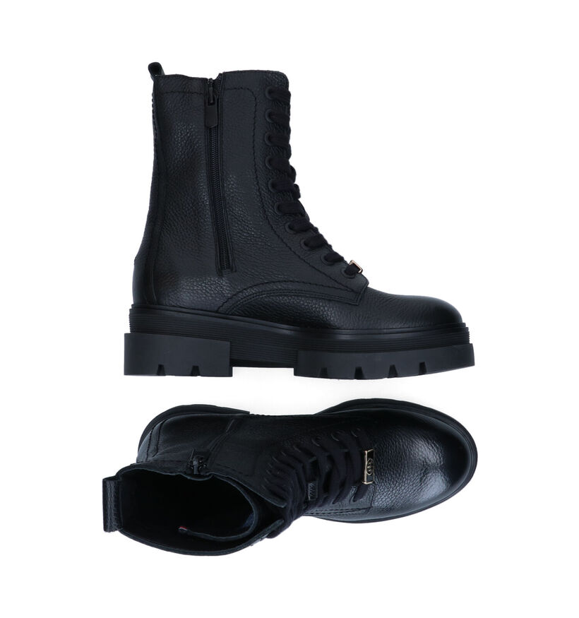 Tommy Hilfiger Monochromatic Zwarte Biker boots voor dames (329327)
