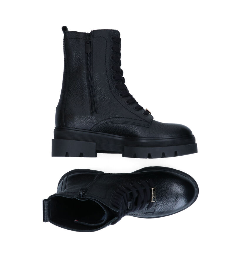 Tommy Hilfiger Monochromatic Boots de motard en Noir pour femmes (329327)