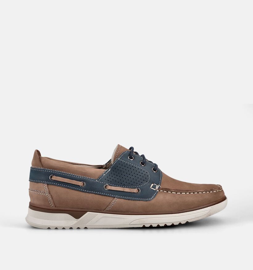 Dozo Logan Chaussures bateau en Marron/Bleu pour hommes (373335) - pour semelles orthop&eacute;diques